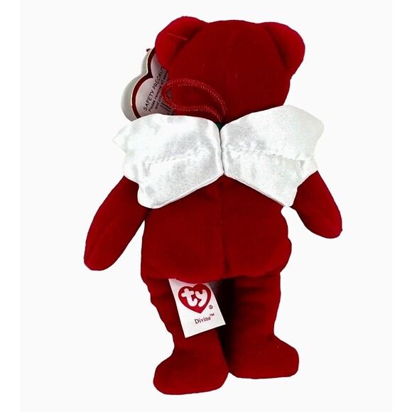 TY Baby Beanie Babies Red Angel Bear Divine Plush Toy 2009 Retired - Picture 2 of 5